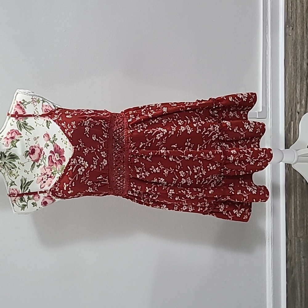 Shein Red Floral Dress